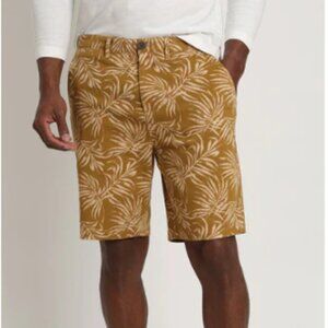 JACHS New York Gold Leaf Print Flat Front Shorts Bleecker Fit size 33
